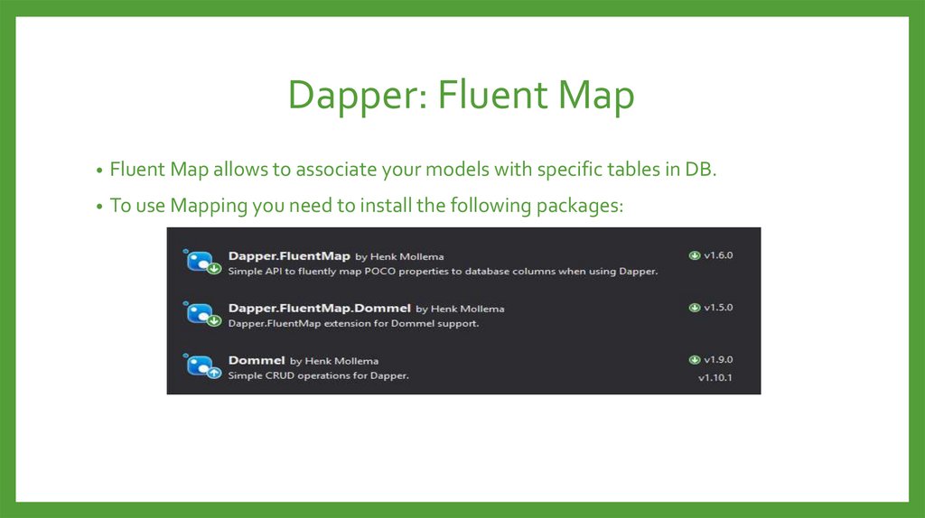 Dapper: Fluent Map