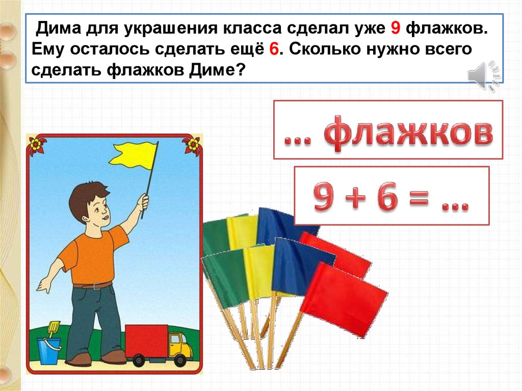 Сколько флажков. Случаи сложения вида 7. Случаи сложения вида + 7 стр. 70 презентация. Задача на уроке технологии дети делали флажки. Случаи сложения: 9 + 7,8 + 7, 7 + 7 (стр.70) технологическая карта урока 1 класс.