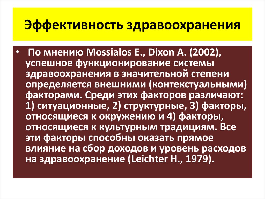 Эффективность в здравоохранении презентация