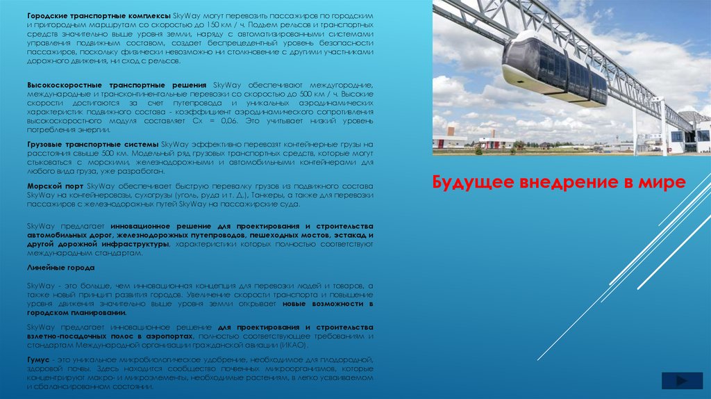 Значение транспортного комплекса. Подвижные объекты транспортного комплекса. Первый договор Скайвэй.