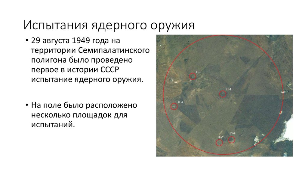 Испытания ядерного оружия карта