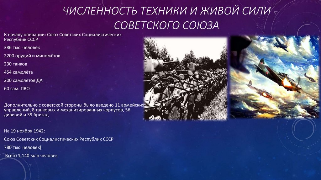 Численность техники и живой сили советского союза