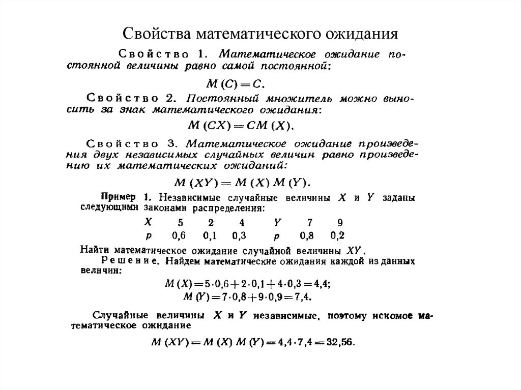 Основные свойства математики