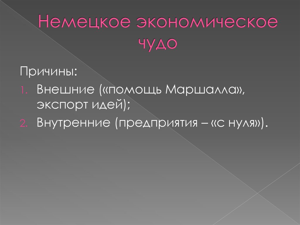 Немецкое экономическое чудо презентация