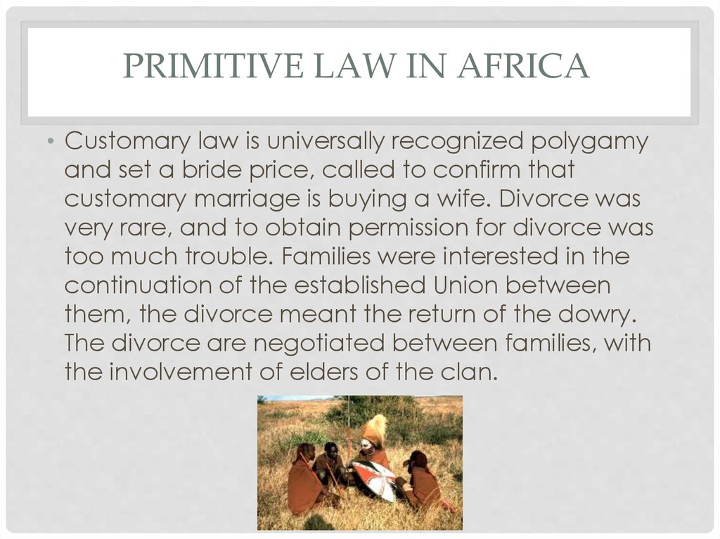 Primitive law in Africa