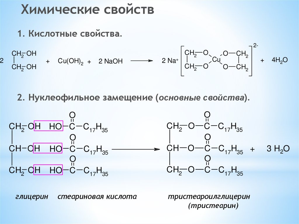 Глицерин cu Oh 2. Взаимодействие глицерина с водой