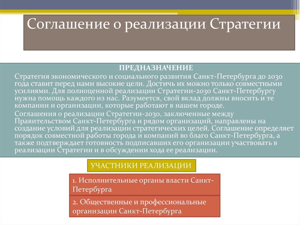 План мероприятий по реализации стратегии социально экономического развития санкт петербурга