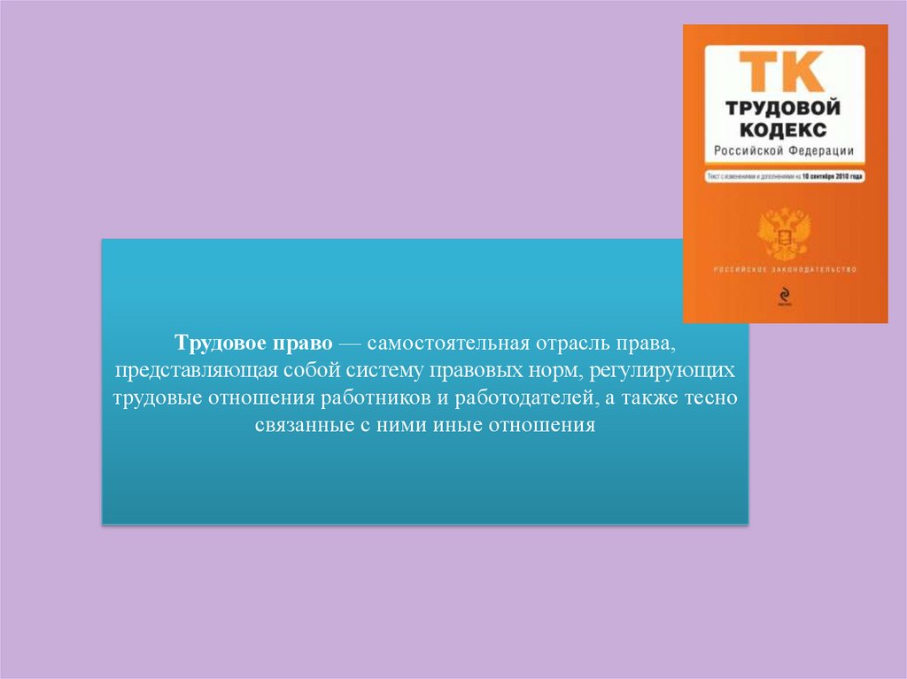 Система правовых норм регулирующих трудовые отношения. Почему Трудовое право самостоятельная отрасль.