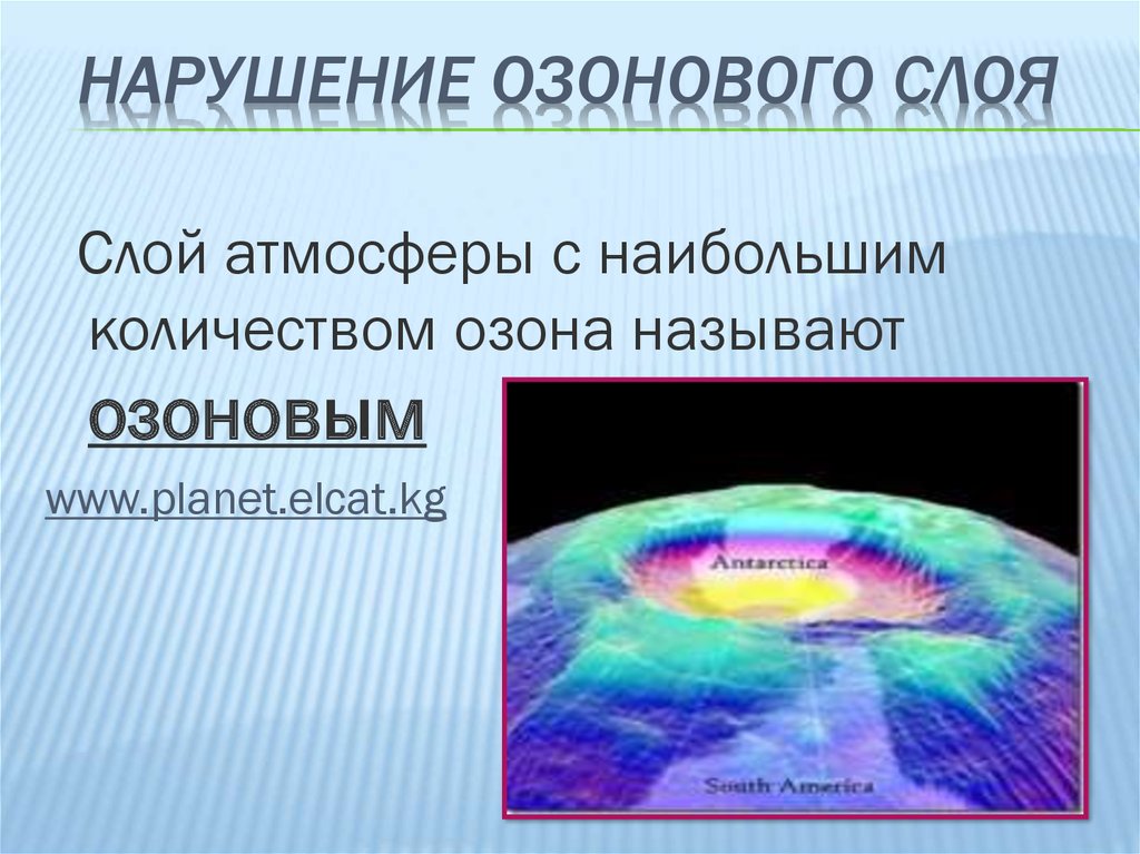 Истощение озонового слоя презентация