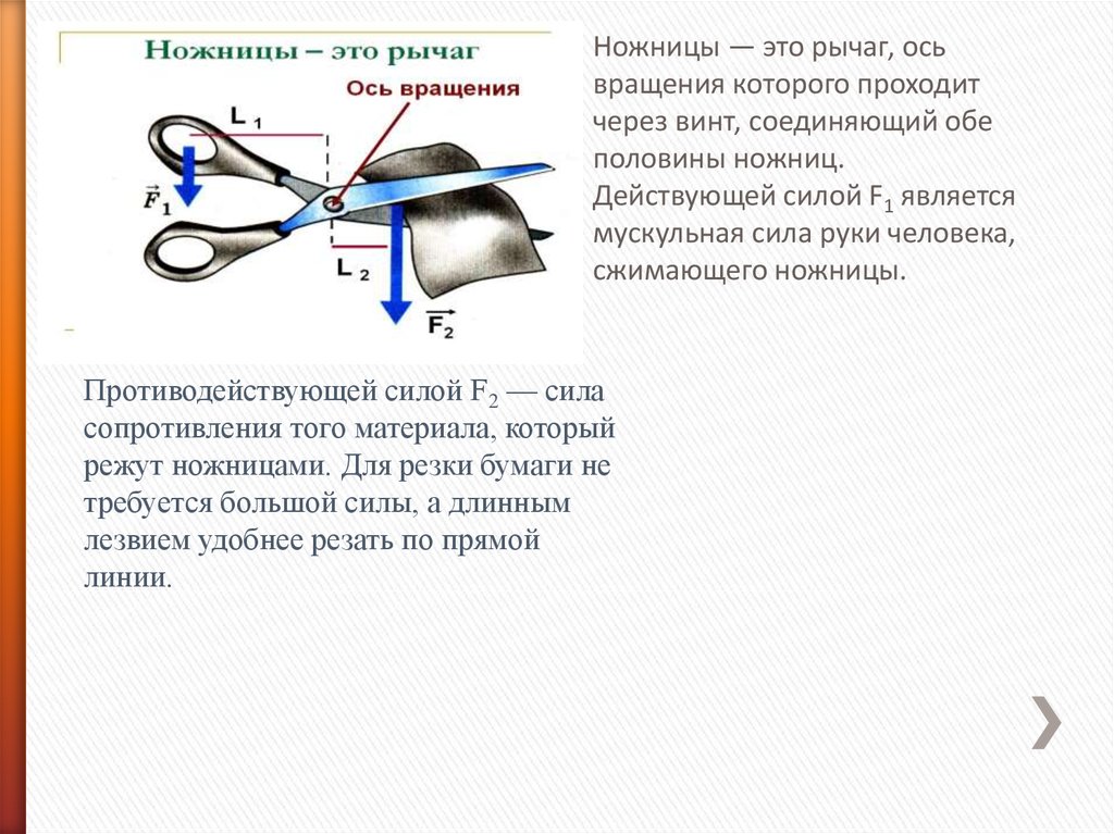 Ножницы как рычаг - презентация онлайн