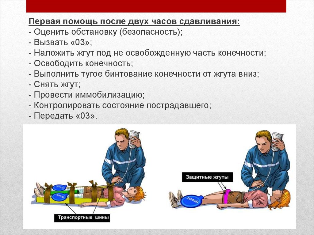 После несколько часов. Первая помощь после двух часов сдавливания. Сдавливание первая помощь. Помощь после сдавливания. Первая помощь при сдавливании конечностей.