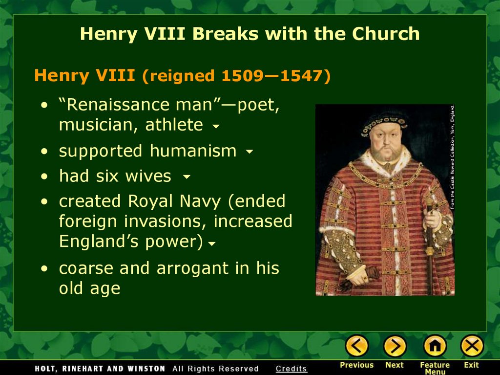 Henry VIII Breaks with the Church