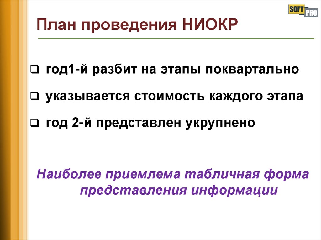 План проведения НИОКР