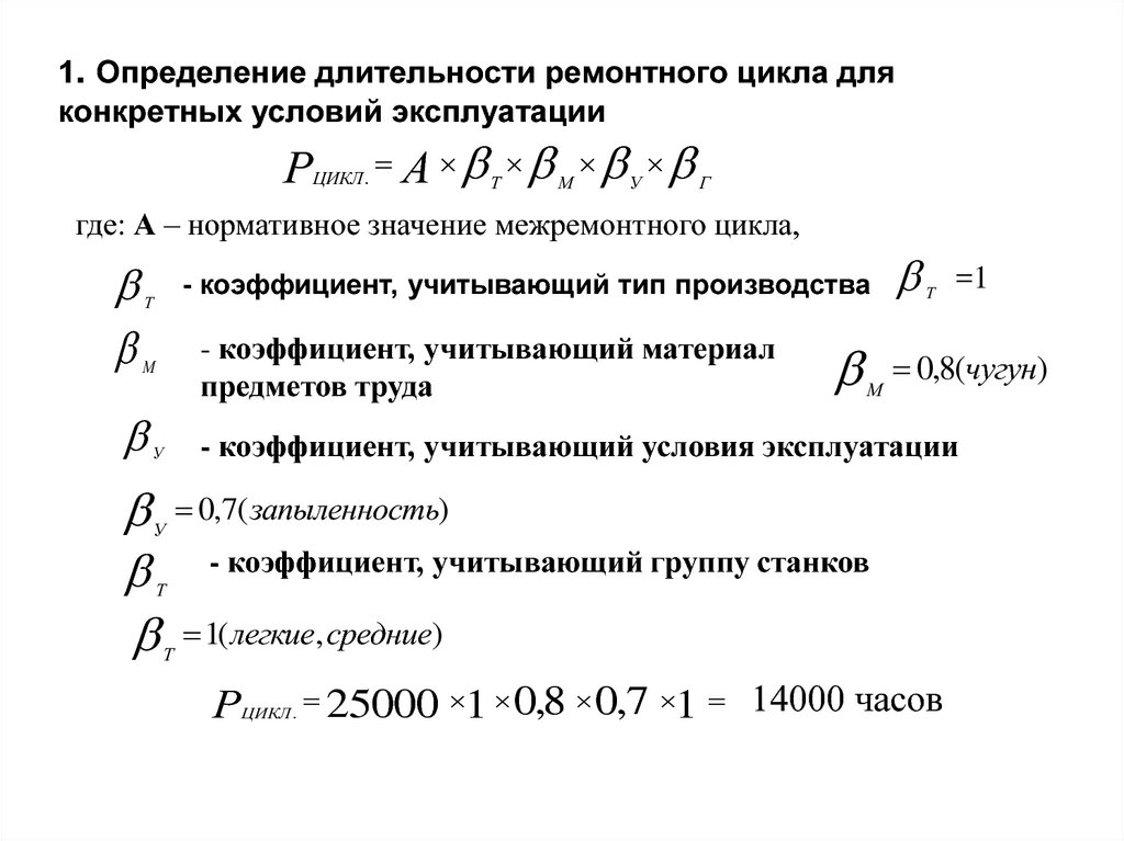 Для определения оптимальных условий. Расчёт ремонтного цикла формула. Расчет продолжительности ремонтного цикла. Как определяется Длительность ремонтного цикла. Расчет структуры ремонтного цикла электрооборудования.