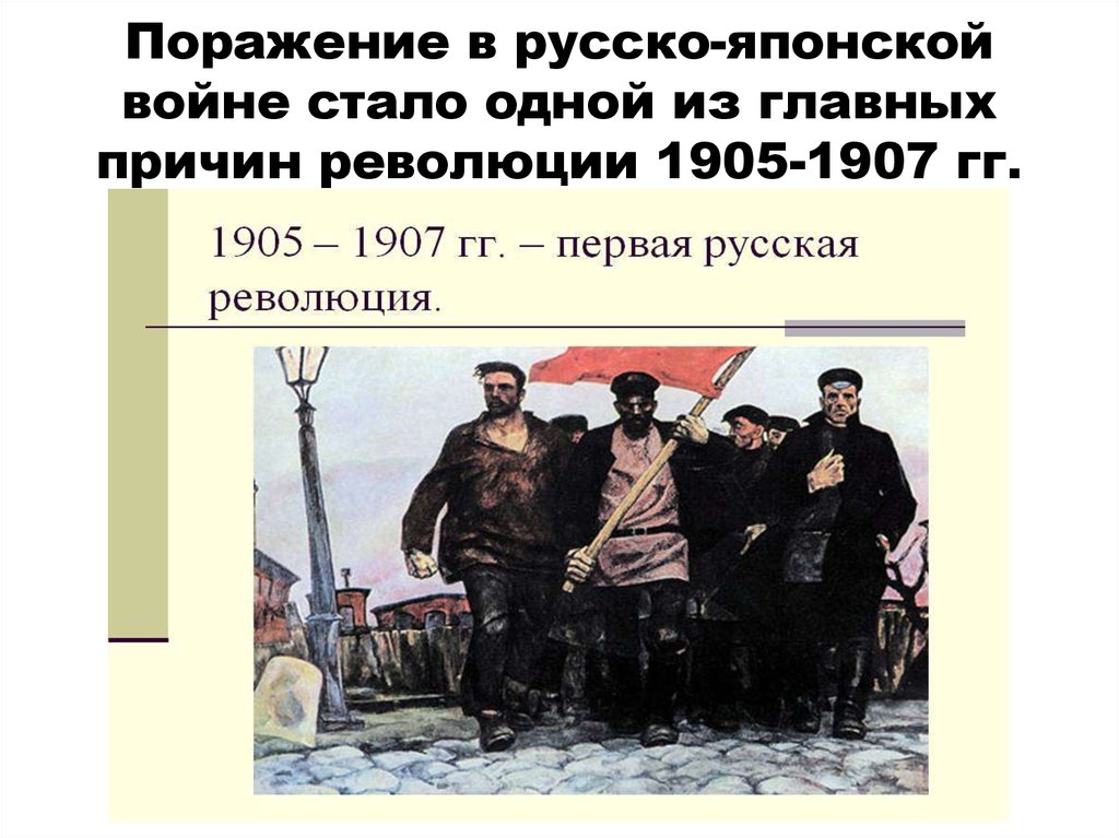 Причины и последствия первой российской революции. Причины революции русско японской войны.