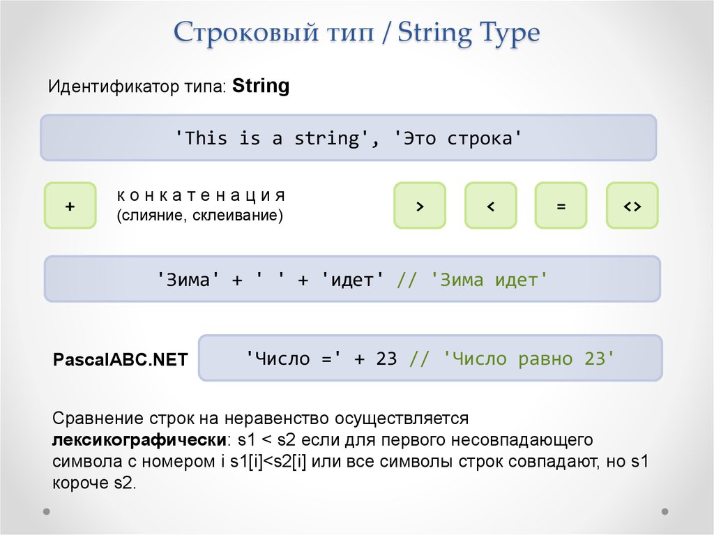 Строковый тип / String Type