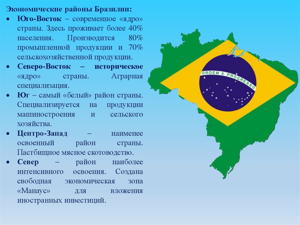 Бразилия какое государство. Юго Восток Бразилии. Экономические районы Бразилии. Главные экономические районы Бразилии. Хозяйственные районы Бразилии.