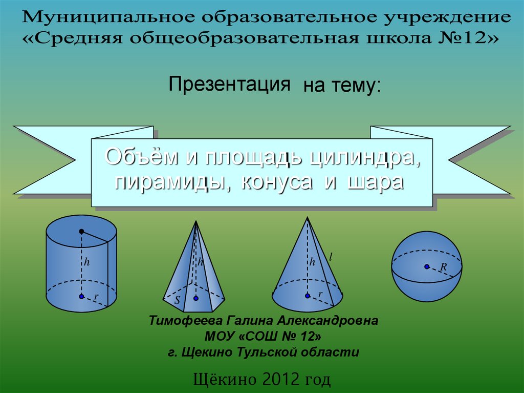 Цилиндр конус сфера и шар 9 класс презентация