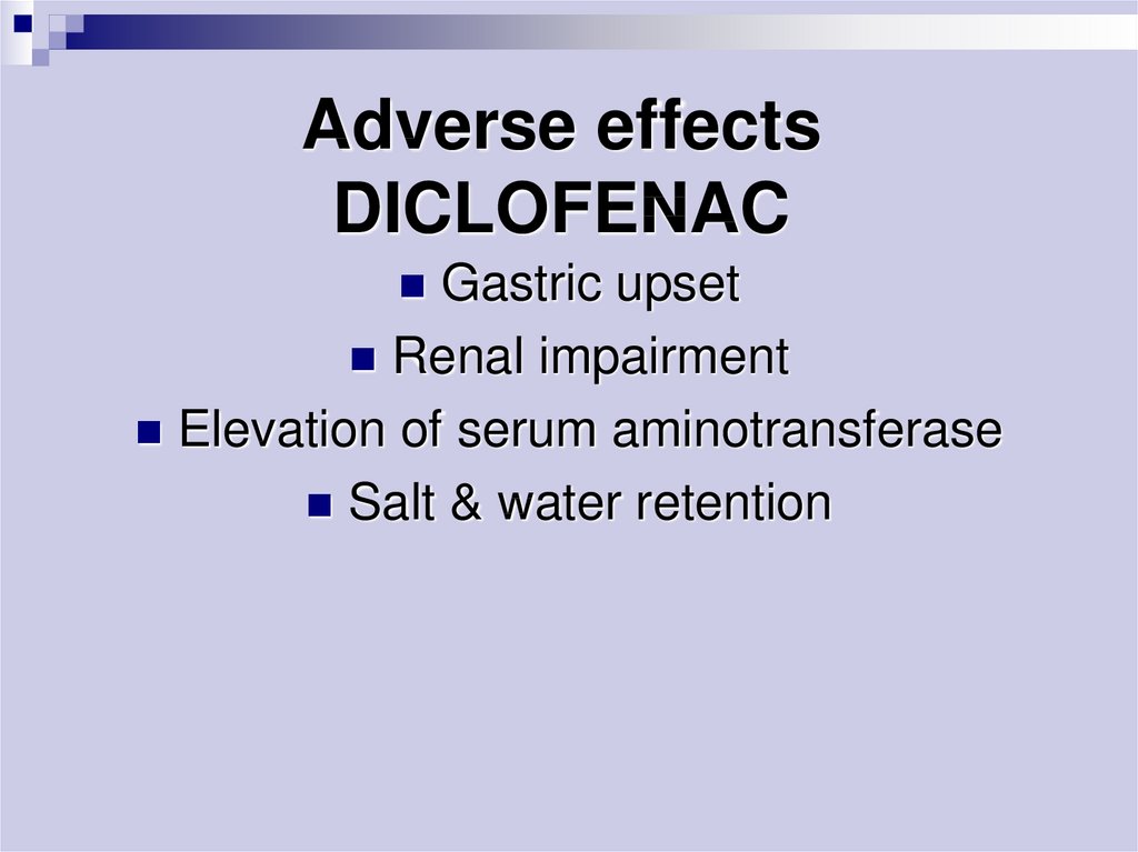 Adverse effects DICLOFENAC