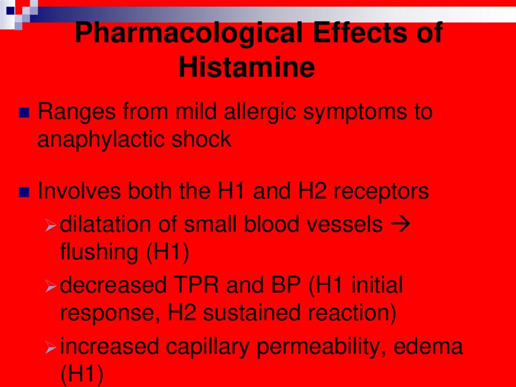 Pharmacological Effects of Histamine