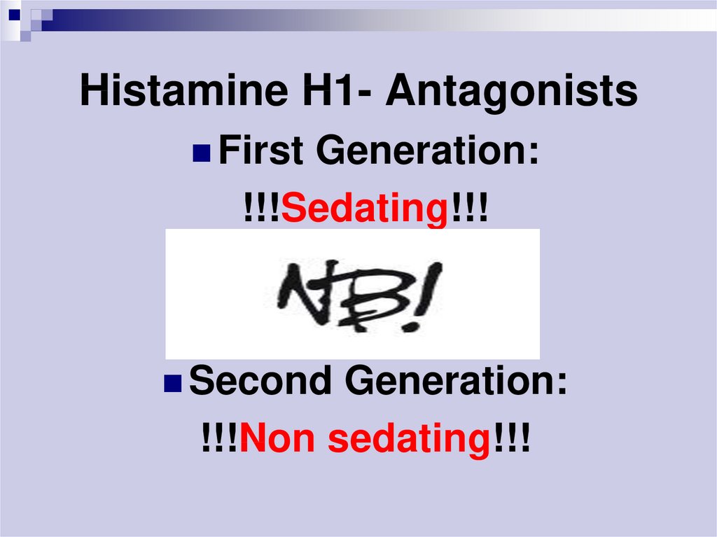 Histamine H1- Antagonists