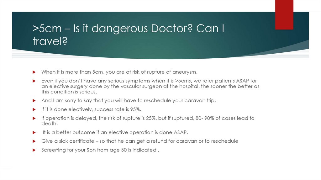 >5cm – Is it dangerous Doctor? Can I travel?