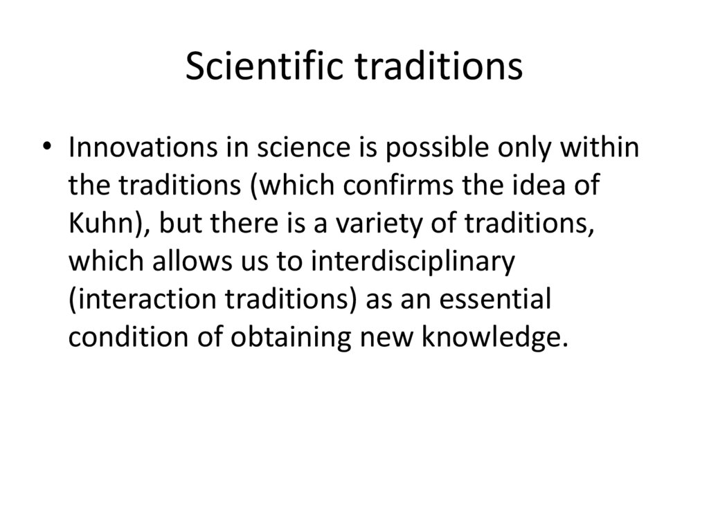 Scientific traditions