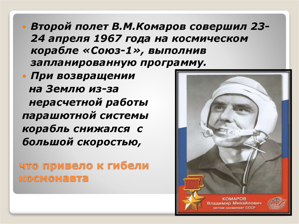 Сообщение о первых полетах человека. Комаров совершил первый. Продолжительность полета Комарова. Когда свой полет в космос совершил комаров.