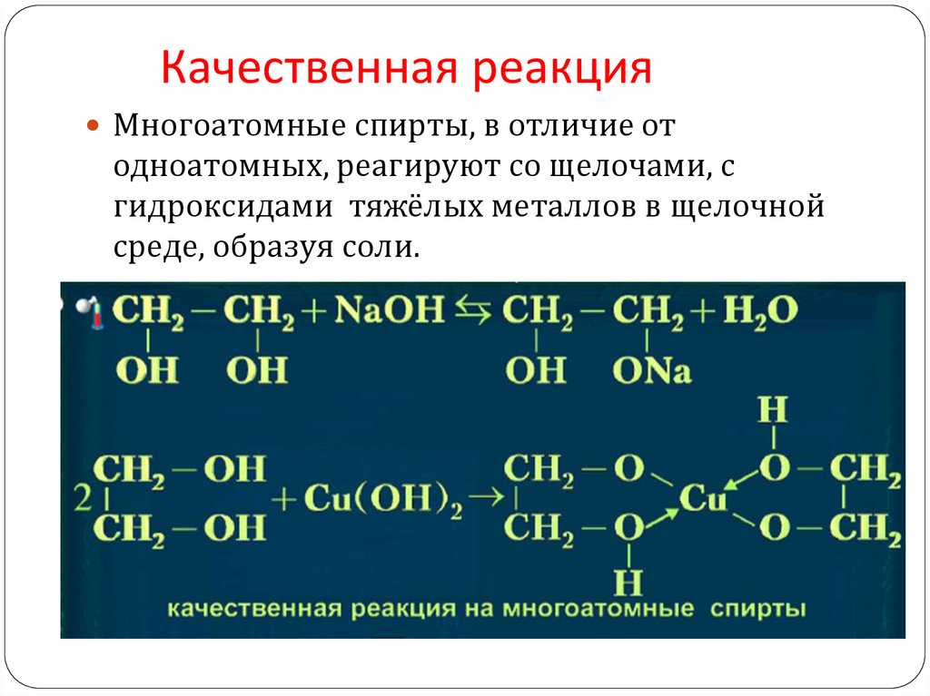 Реакция многоатомных спиртов с гидроксидом меди 2