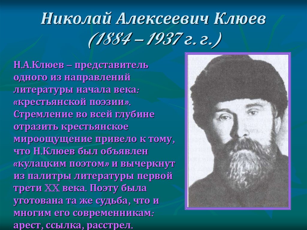 Николай клюев презентация