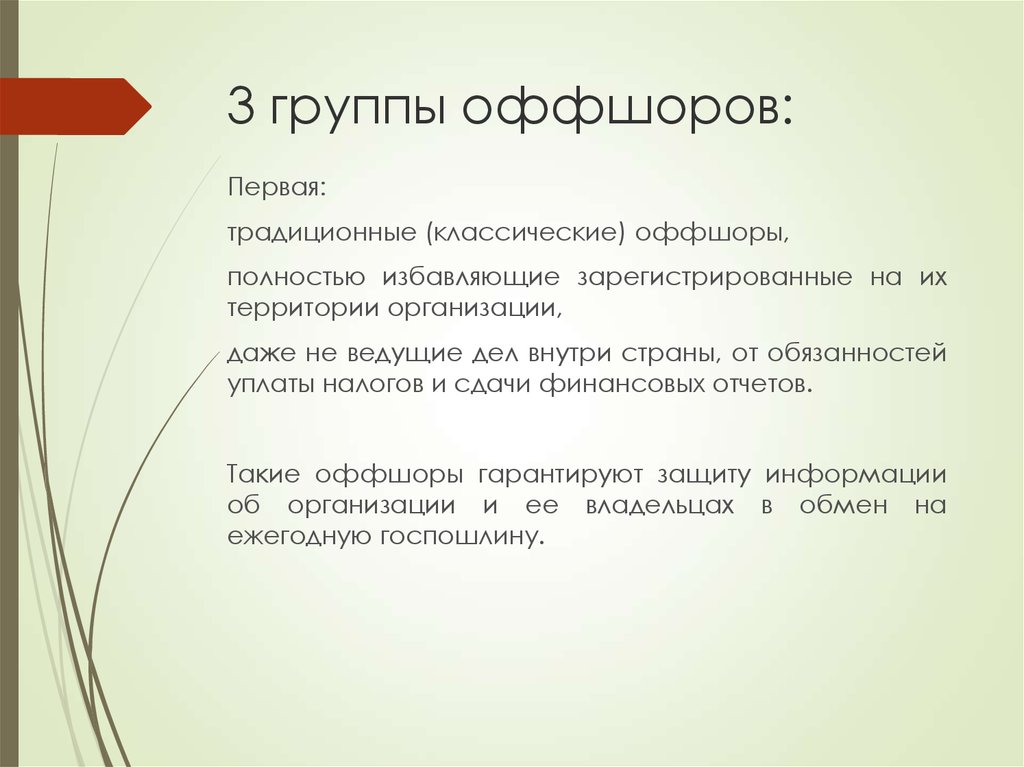 Оффшорные зоны презентация