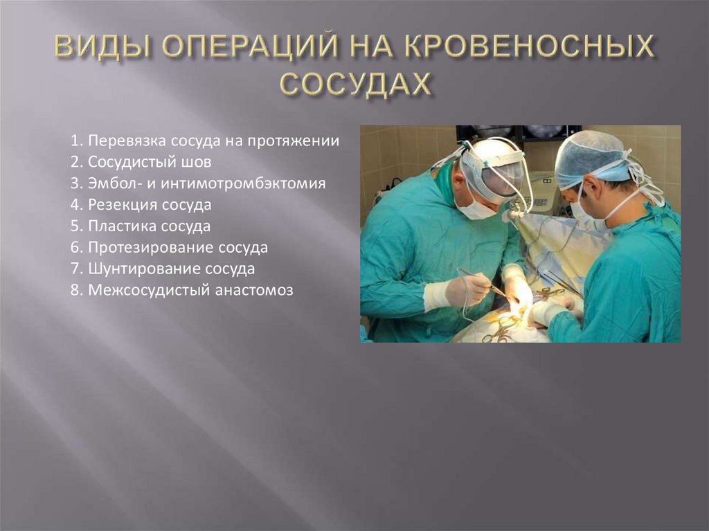 Результаты операции в основном. Виды операций. Виды хирургических операций. Типы операций на сосудах.