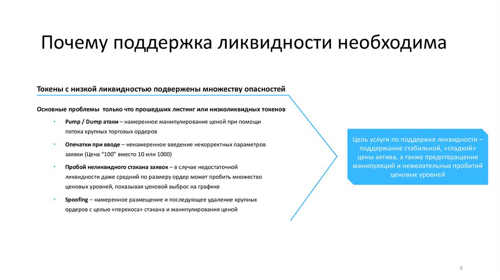 Почему важно поддерживать человека. Проблема ликвидности. Пулы ликвидности корзины.