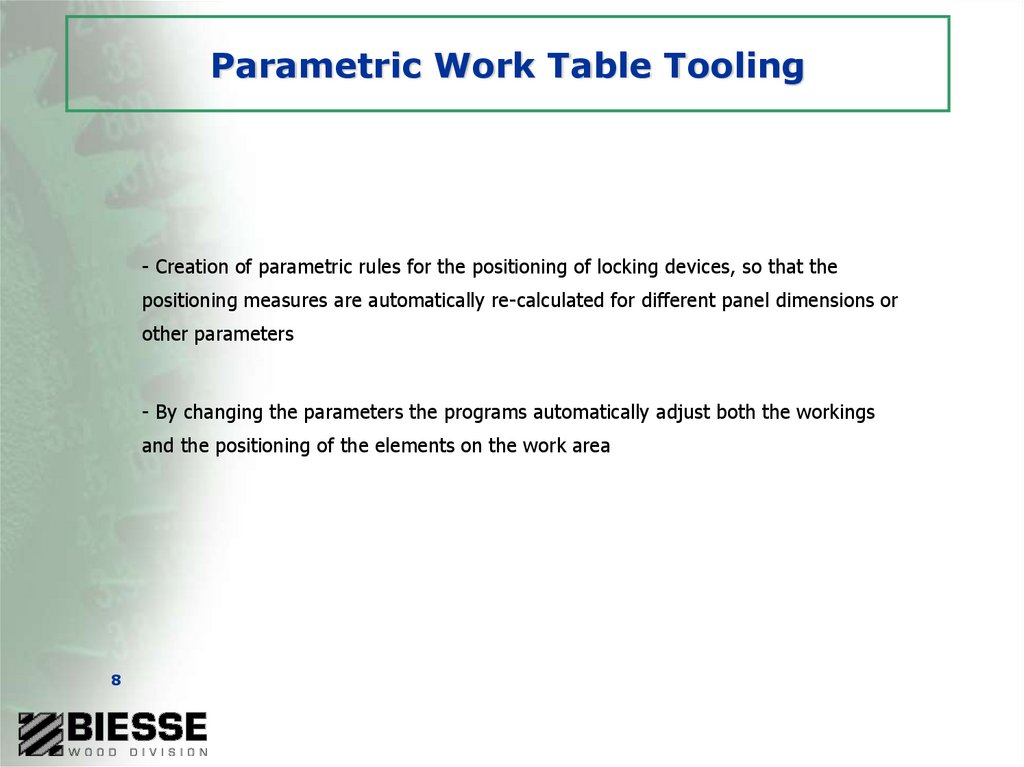 Parametric Work Table Tooling