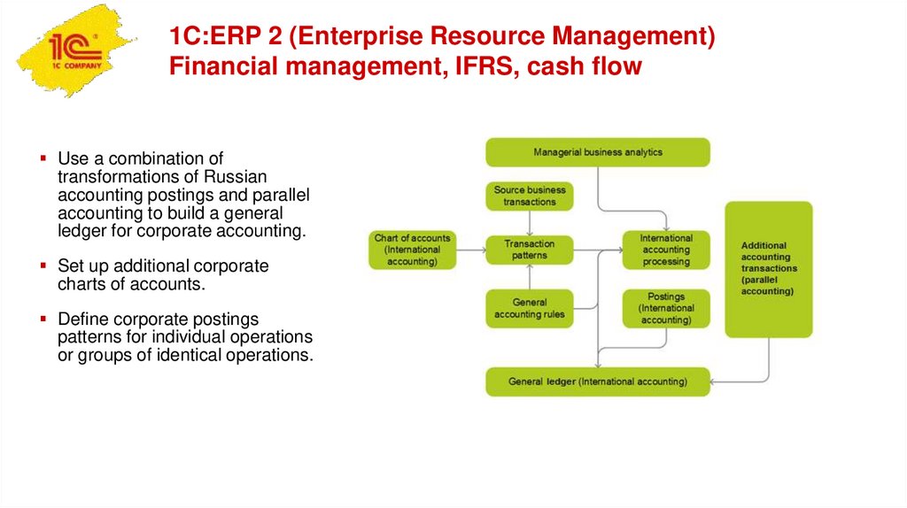 1C:ERP 2 (Enterprise Resource Management) Financial management, IFRS, cash flow