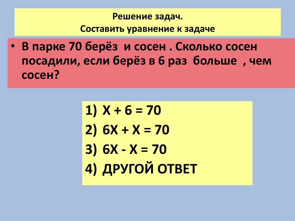 Составь уравнение по рисунку