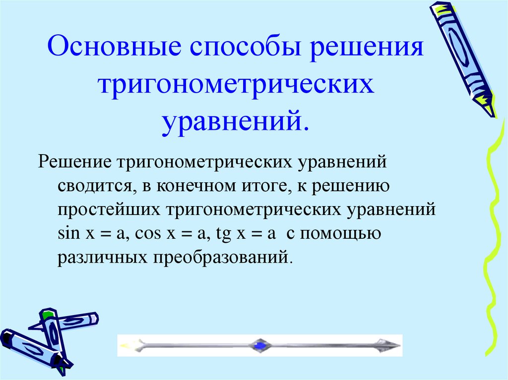 Презентация на тему простейшие тригонометрические уравнения