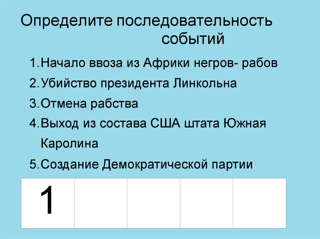 Запишите правильную последовательность событий. Последовательность событий. Определи последовательность событий. Определите правильную последовательность событий:. Определите последовательность событий начало ввоза из Африки негров.