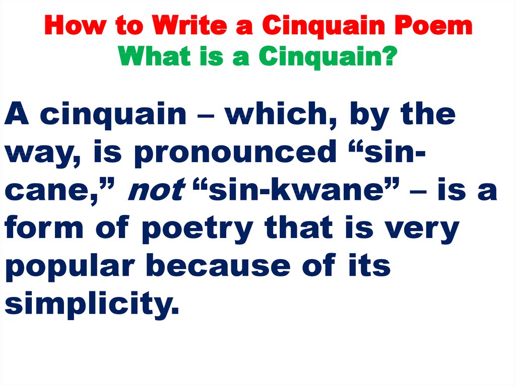How To Write A Cinquain Poem 
