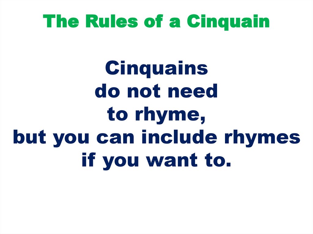 How To Write A Cinquain Poem 