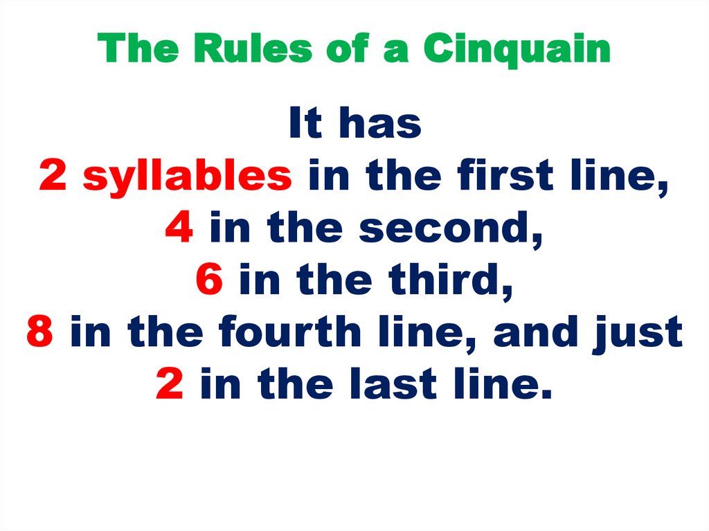How To Write A Cinquain Poem 