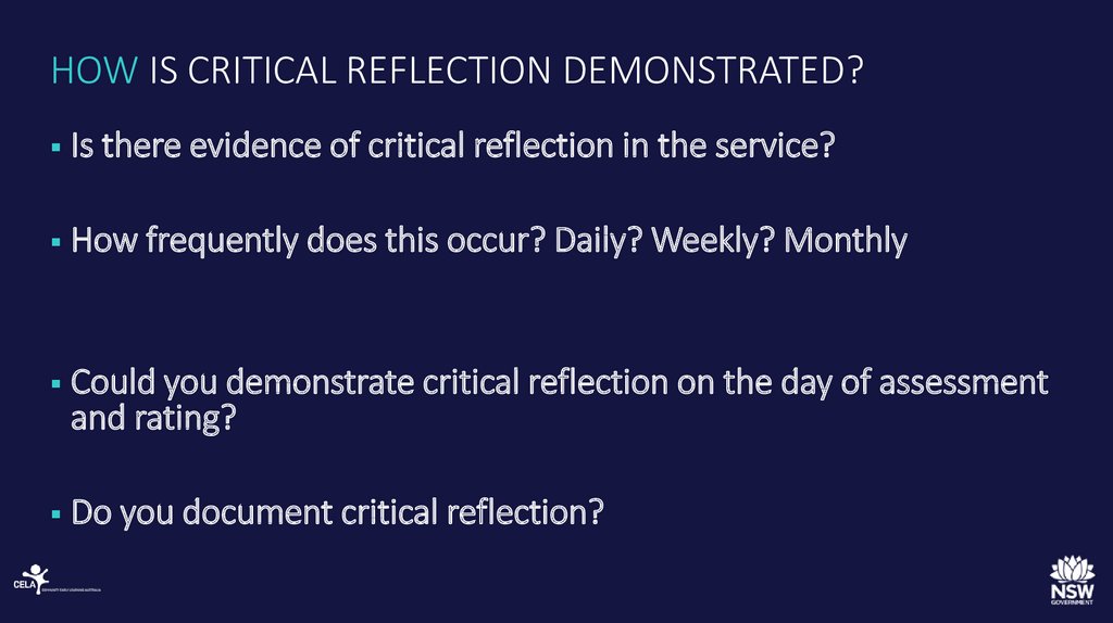 HOW IS CRITICAL REFLECTION DEMONSTRATED?
