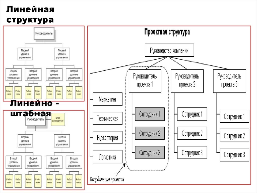 Основные организационные структуры проекта