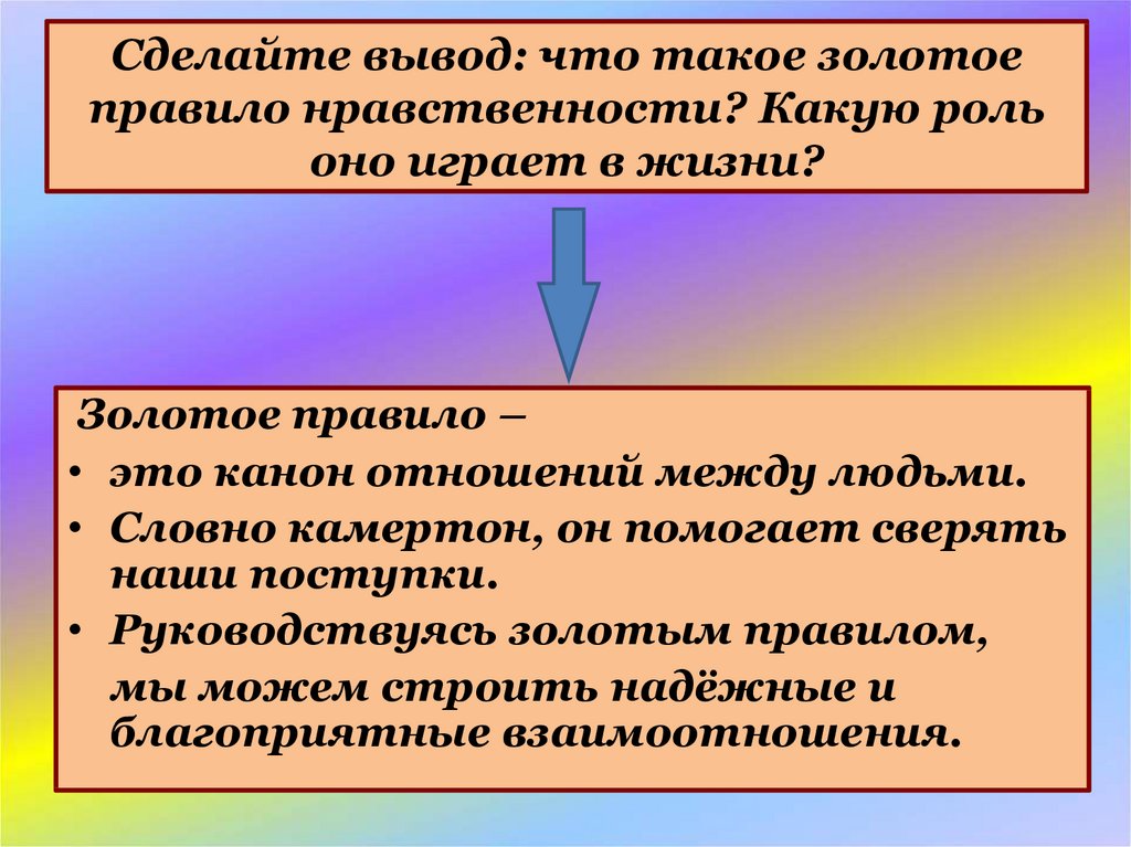 Золотое правило нравственности презентация