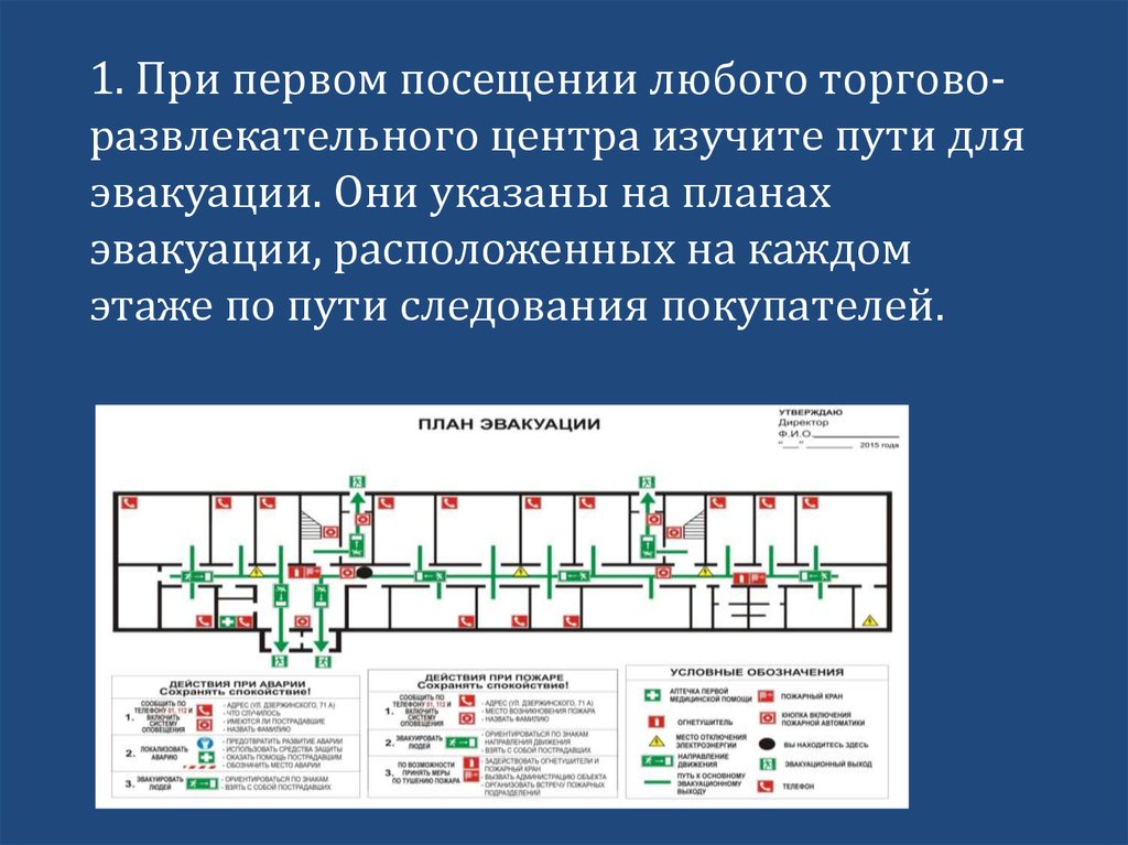 Действия при первом разе