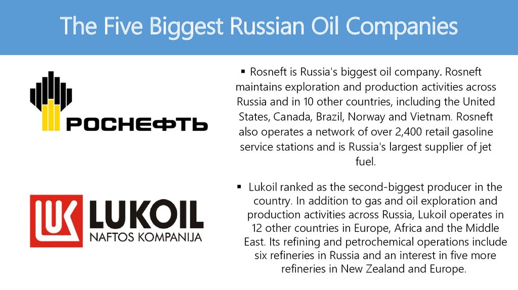 The Five Biggest Russian Oil Companies