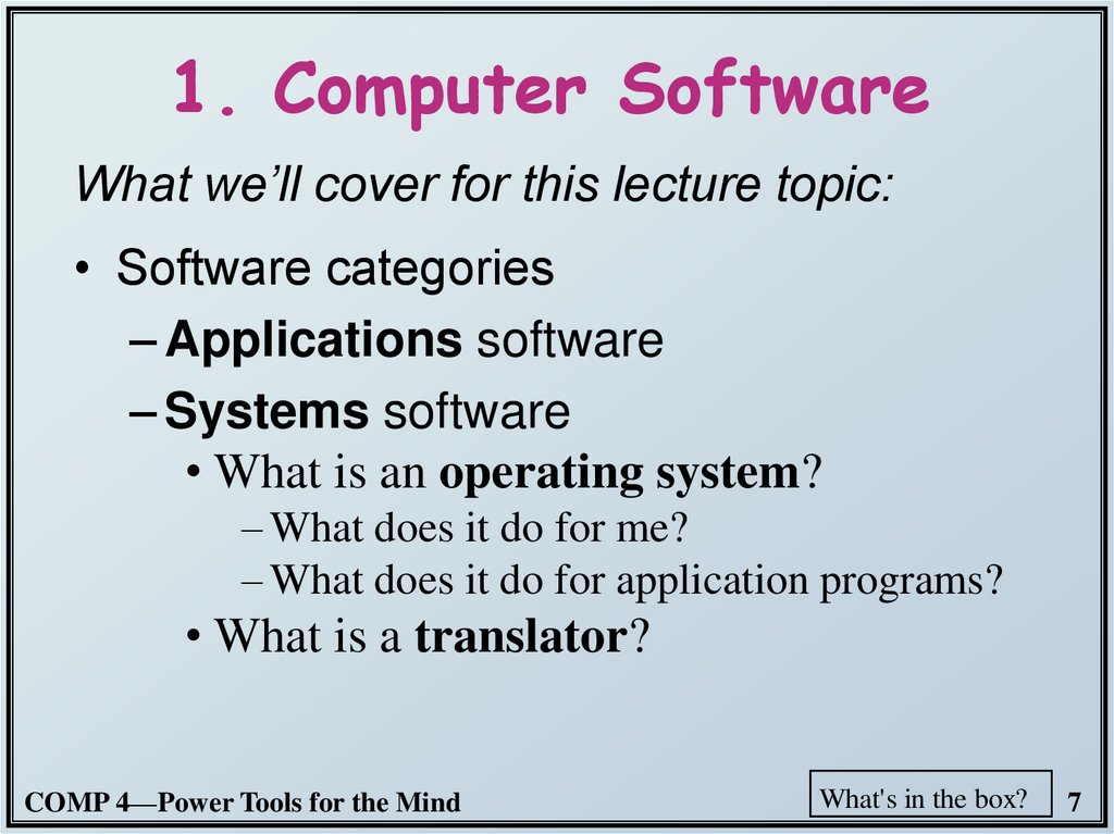 1. Computer Software