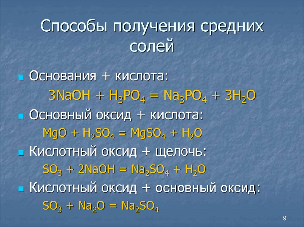 2 запишите способы получения солей