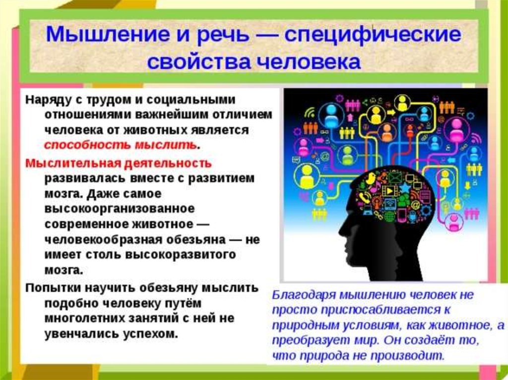 Что развивает мышление человека. Мышление. Мышление и речь. Мышление человека презентация. Мышление конспект.