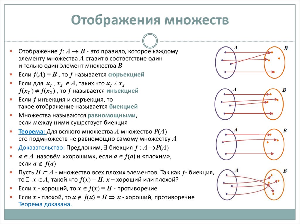 Установить соответствие между множествами